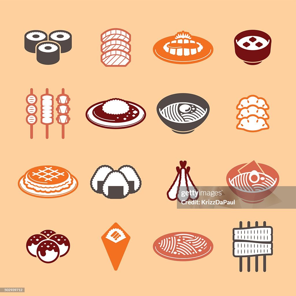 Iconos de comida japonesa