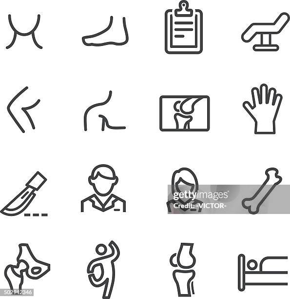 orthopedic icons - line series - orthopedic doctor stock illustrations
