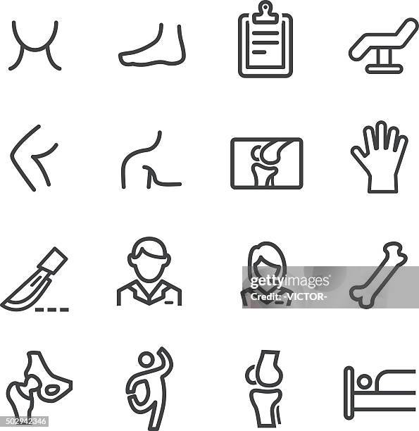 orthopedic icons - line series - hip bone icon stock illustrations