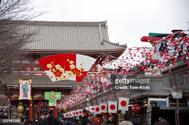‘asakusa’ senso-ji temple of new year day - asakusa senso temple stock pictures, royalty-free photos & images
