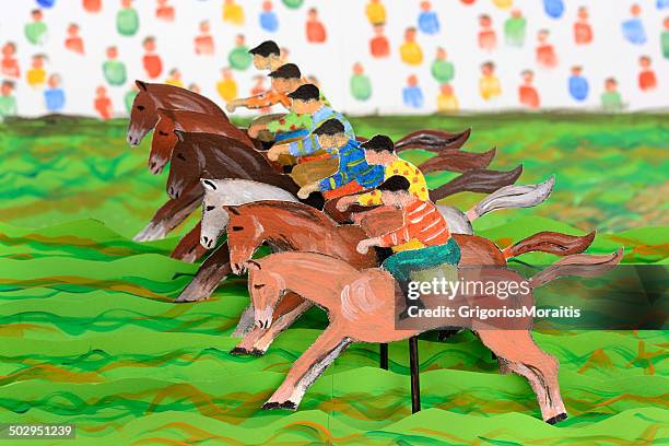 pferderennen race - horse racecourse stock-grafiken, -clipart, -cartoons und -symbole