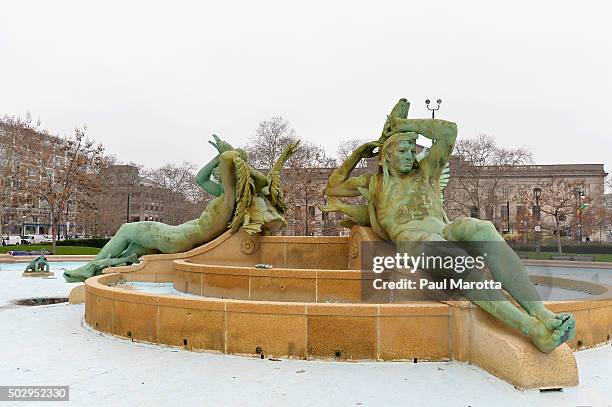 General view of the Swann Memorial Fountain in Logan Square on December 30, 2015 in Philadelphia, Pennsylvania
