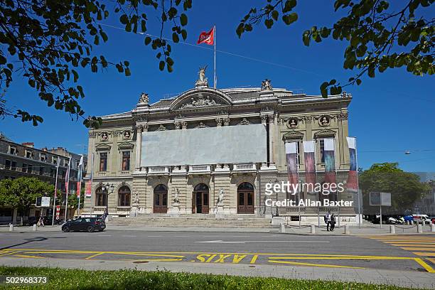 grand theatre de geneve opera house - grand theatre de geneve stock pictures, royalty-free photos & images