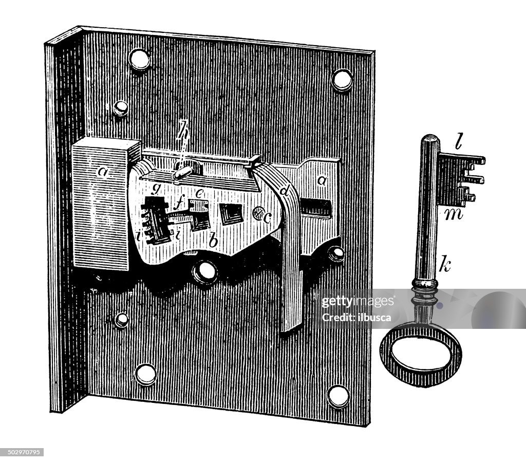 Lock Key Figure Antique Illustration Of Lock And Key High-Res Vector Graphic - Getty Images