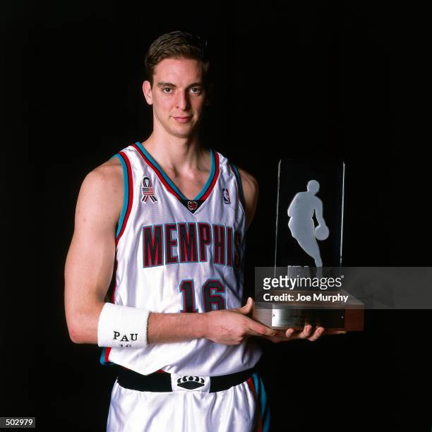 Pau Gasol of the Memphis Grizzlies the 2001/2002 Got Milk Rookie of the Year in Memphis, Tennessee. NOTE TO USER: User expressly acknowledges and...