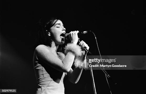 Bjork performs on stage with The Sugarcubes in Paris, France, 1990.