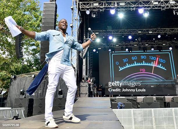 Terry Crews during Pitbull's New Year's Revolution rehearsal at Bayfront Park Amphitheater on December 30, 2015 in Miami, Florida.
