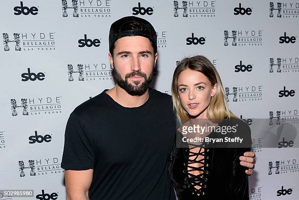 Television personality Brody Jenner and model Kaitlynn Carter arrive at Hyde Bellagio at the Bellagio as he hosts "Infamous Wednesdays" on December...