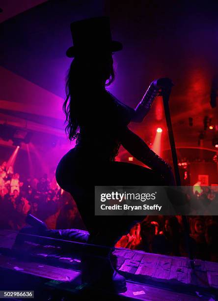 Dancer performs during "Infamous Wednesdays" at Hyde Bellagio at the Bellagio on December 30, 2015 in Las Vegas, Nevada.