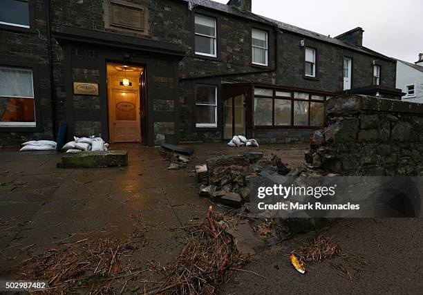 The Peebles Nursing Home was inundated with flood water from Storm Frank when the river Tweed burst it's banks on December 31, 2015 in Peebles,...