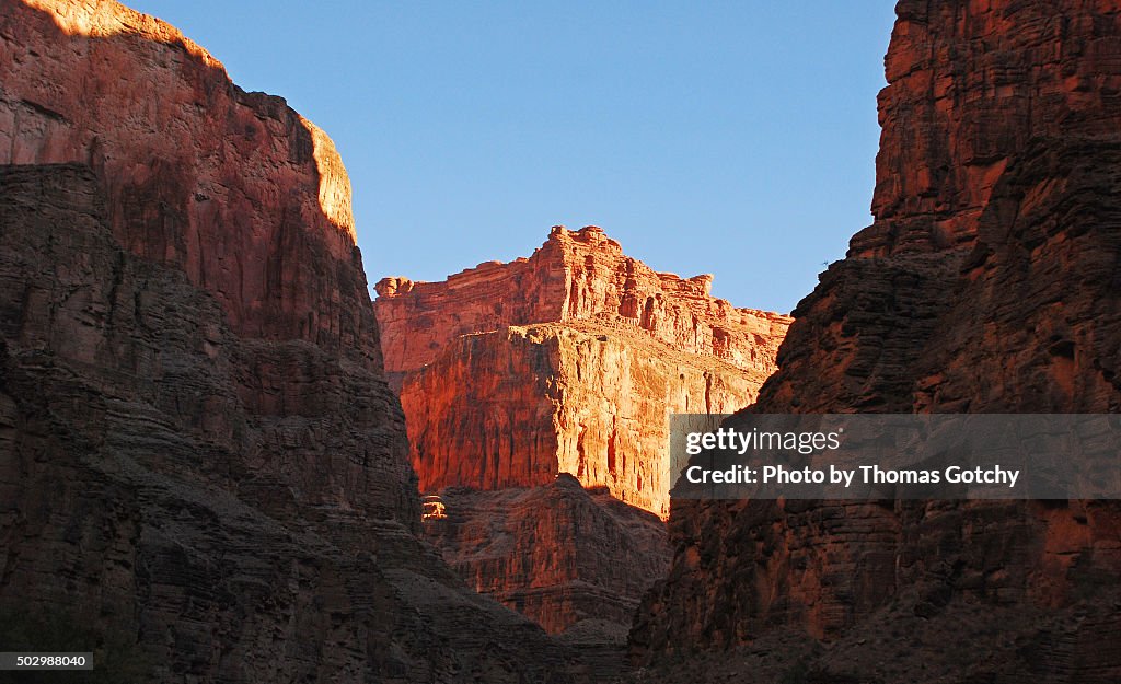 Sunrise from Colorado River camp, Grand Canyon National Park, Arizona
