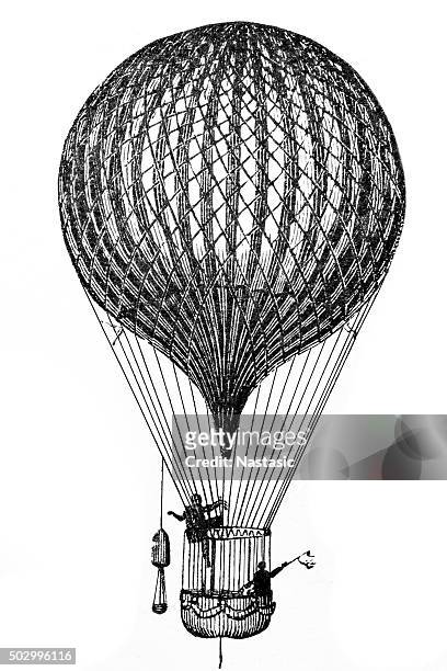 アンティーク飛ぶ熱気球 - 熱気球点のイラスト素材／クリップアート素材／マンガ素材／アイコン素材