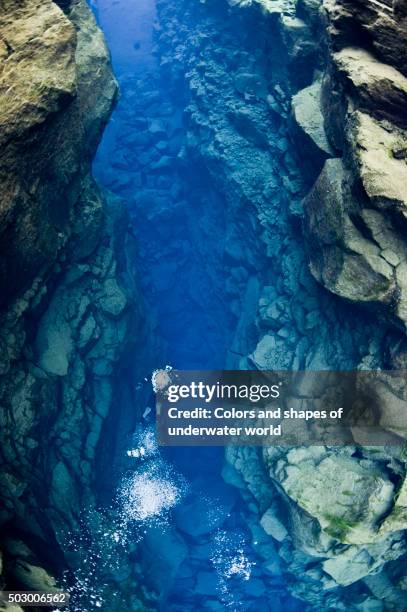 diving deep experience - thingvellir stock pictures, royalty-free photos & images