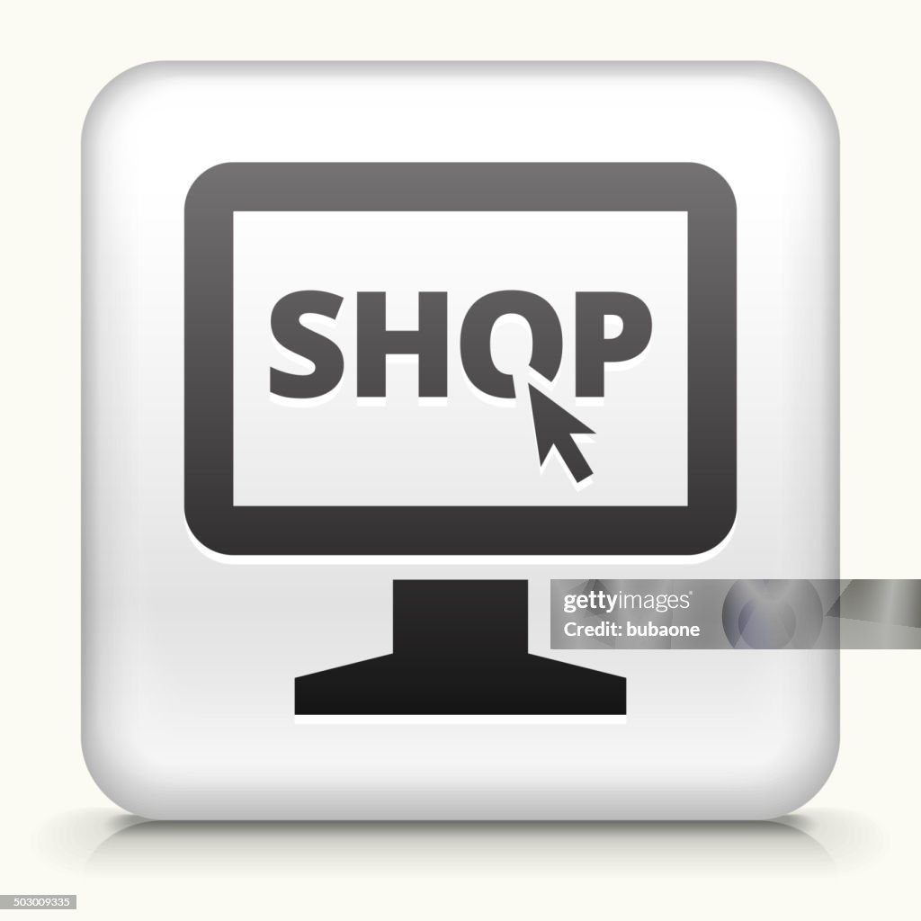 Square Button with Online Shopping royalty free vector art