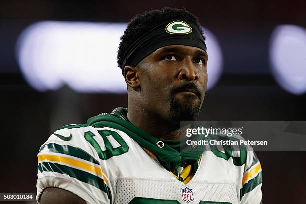 Wide receiver James Jones of the Green Bay Packers on the sidelines during the NFL game against the Arizona Cardinals at the University of Phoenix...