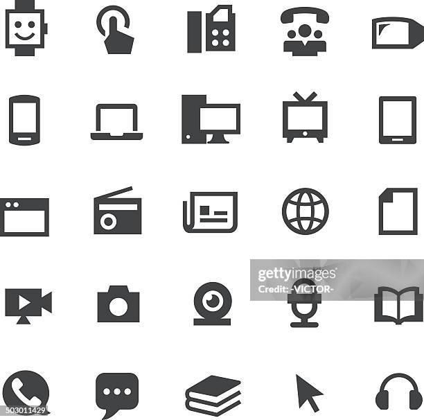 communication media icons - smart series - small gathering stock illustrations