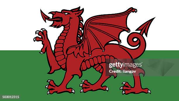 flag of wales - welsh flag 幅插畫檔、美工圖案、卡通及圖標