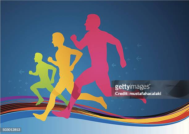 colourful athletes - design sprint stock illustrations