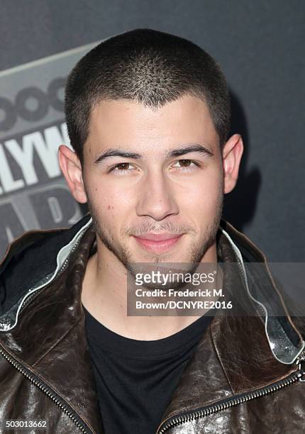 Singer Nick Jonas attends Dick Clark's New Year's Rockin' Eve with Ryan Seacrest 2016 on December 31, 2015 in Los Angeles, CA.
