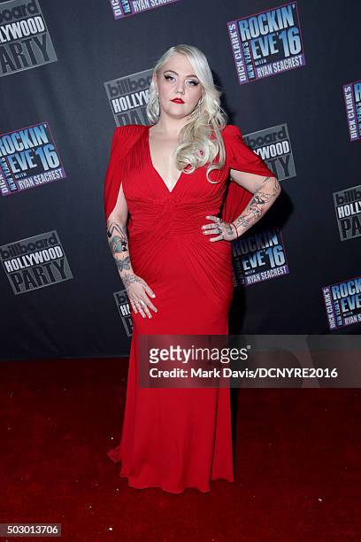 Musician Elle King attends Dick Clark's New Year's Rockin' Eve with Ryan Seacrest 2016 on December 31, 2015 in Los Angeles, CA.