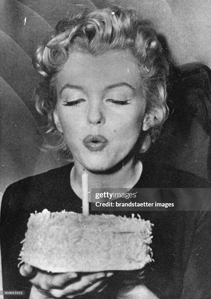 Actress Marylin Monroe On Her 30Tiest Birthday. Photograph. 1956.