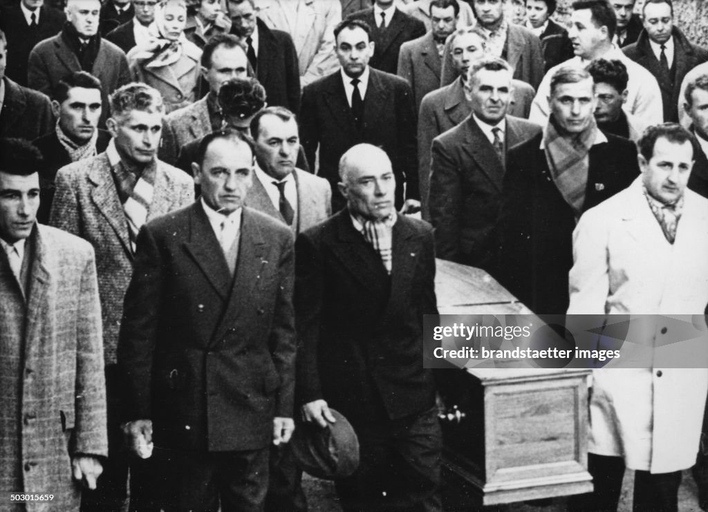The Funeral Of The French Writer And Philosopher Albert Camus. Marseille. 6 January 1960. Photograph.