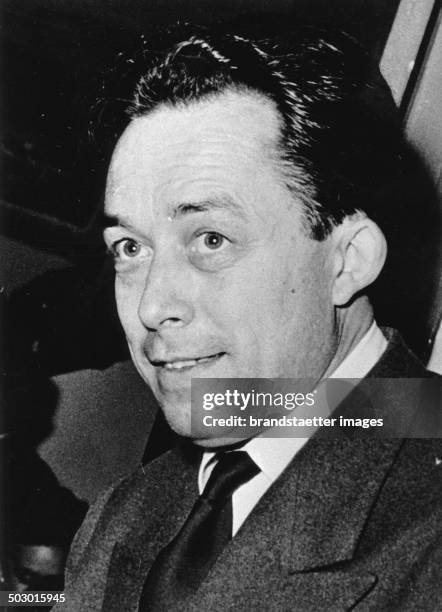 The French writer and philosopher Albert Camus. In 1957 he was awarded the Nobel Prize in literature. About 1957. Photograph.