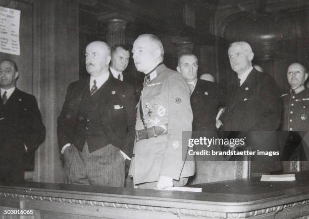 Duke Adolf Friedrich of Mecklenburg [left] and Mayor of Berlin Dr. Heinrich Sahm [behind] and Duke August of Saxe-Coburg-Gotha [in uniform] at the...