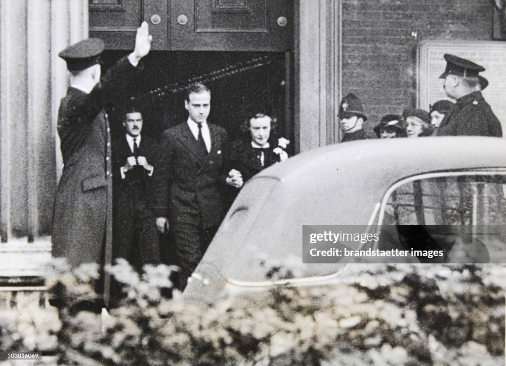 Wedding Of Prince Ludwig Of Hesse And By Rhine (1908-1968) And Margaret Campbell Geddes In The St. Peter'S Cathedral In London. 17Th November 1937. Photograph.