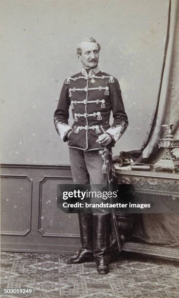 Franz de Paula Prince of Liechtenstein in Hungarian uniform. Member of the Austrian mansion. About 1870. Photograph by Ludwig Angerer. Vienna [John...