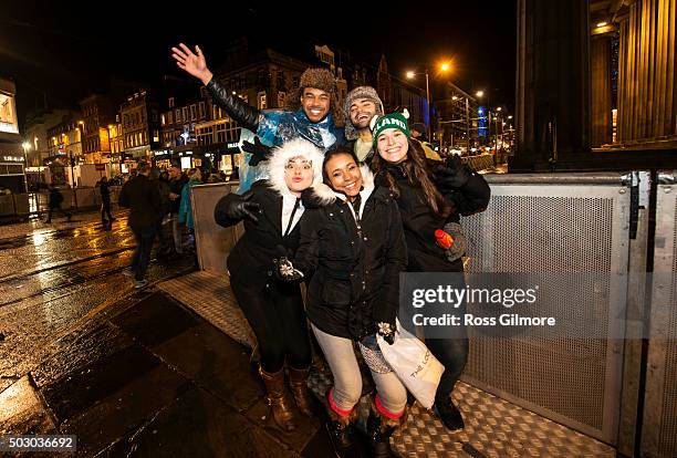 Revellers celebrate Hogmanay in Edinburgh.Unicefs #HappyBlueYear share yours and donate £3 to their winter appeal for Syrian chidren on December 31,...