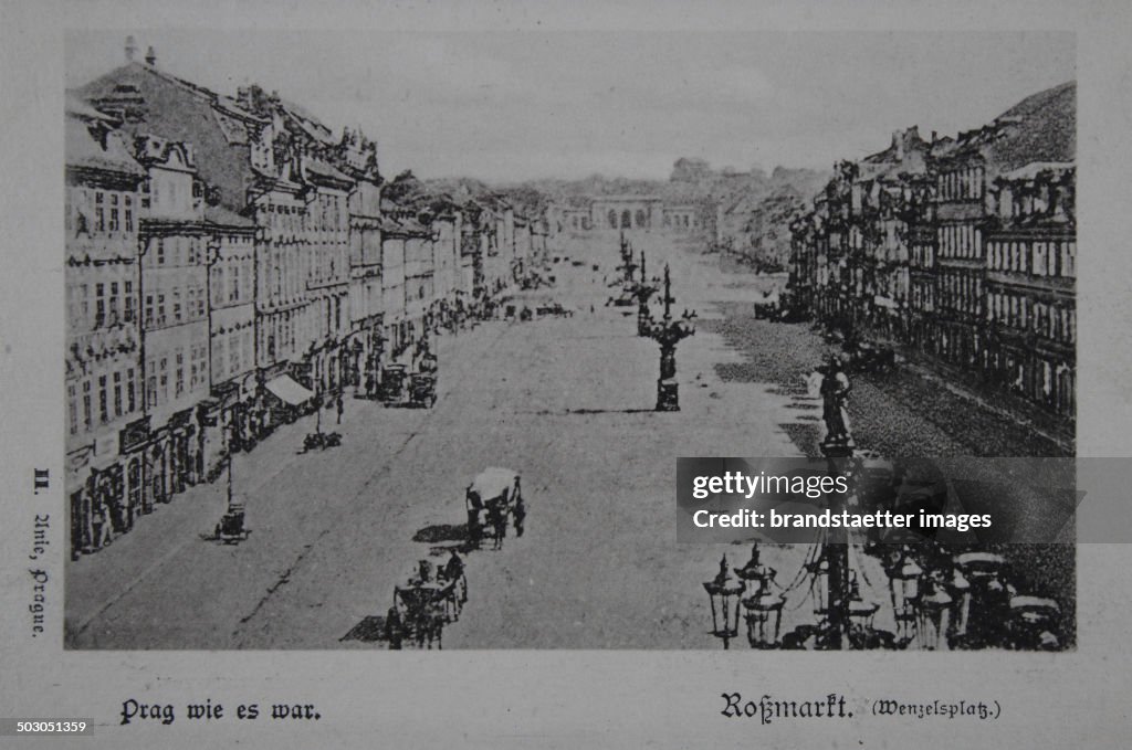 Prague as it was. Roßmarkt . About 1900. Photograph by I. Unie. News ...