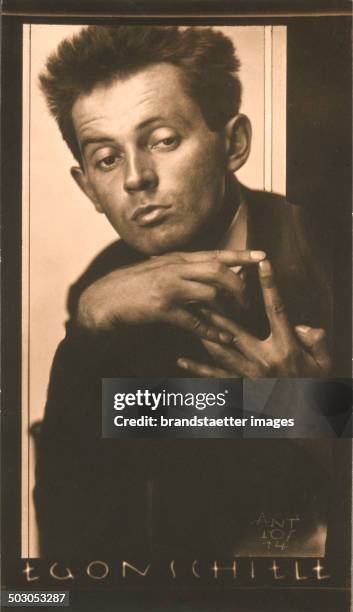 Austrian painter Egon Schiele. 1914. Photograph by Anton Josef Trcka