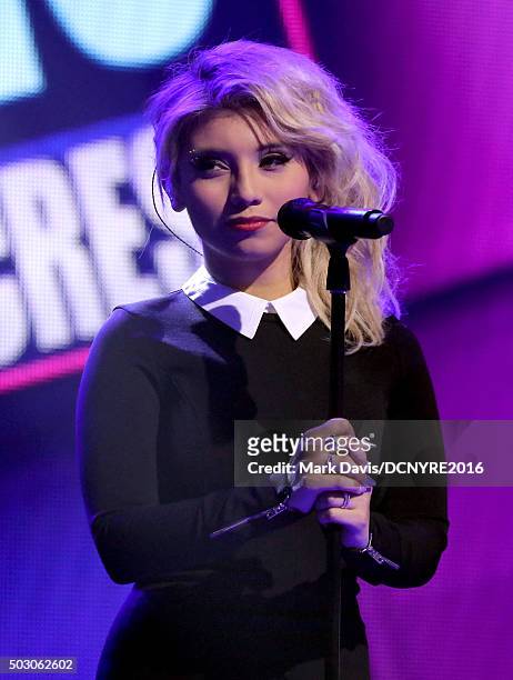 Kirstin Maldonado of Pentatonix performs onstage at Dick Clark's New Year's Rockin' Eve with Ryan Seacrest 2016 on December 31, 2015 in Los Angeles,...