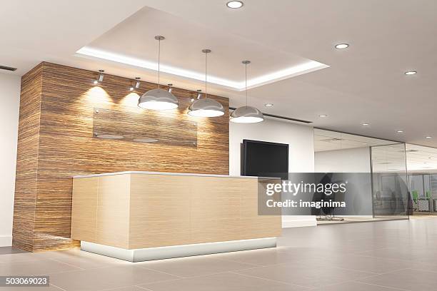 modern office reception - receptionsdisk bildbanksfoton och bilder