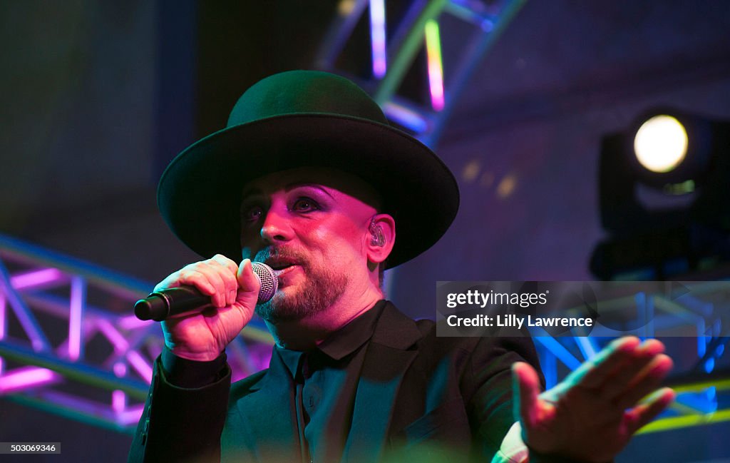 Boy George And Theophilus London Perform At The Hollywood Roosevelt Hotel's New Year's Eve Party