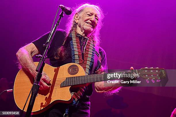 Willie Nelson performs in concert at ACL Live on December 31, 2015 in Austin, Texas.