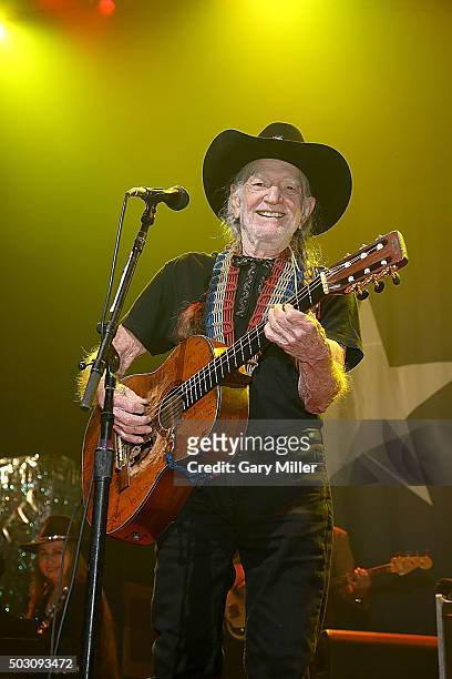Willie Nelson performs in concert at ACL Live on December 31, 2015 in Austin, Texas.