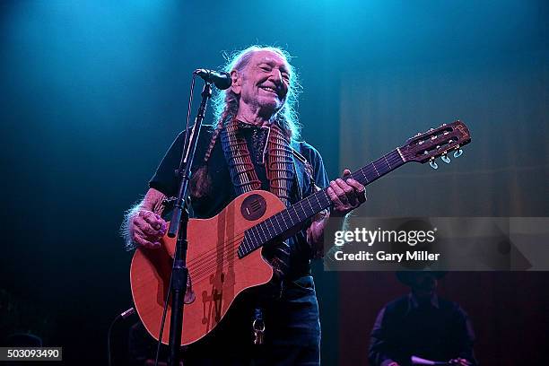 Willie Nelson performs in concert at ACL Live on December 31, 2015 in Austin, Texas.