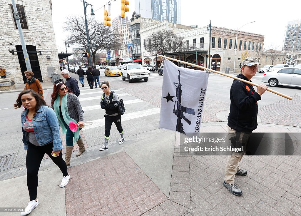 Open carry gun rally in Austin, Texas.