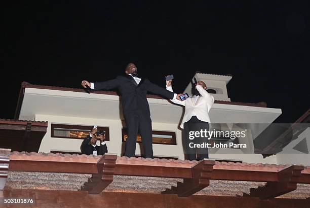 Sean 'Diddy' Combs and Kenny Burns at Sean'Diddy' Combs and CIROC Ultra-Premium Vodka New Year's Eve Party On Star Island in in Miami, FL on December...