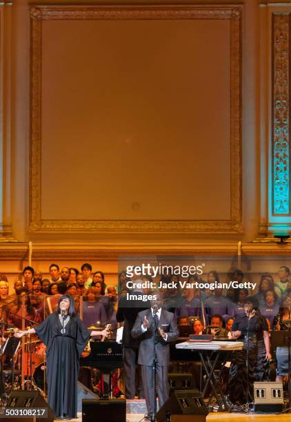 American sibling Gospel singers CeCe and BeBe Winans perform with the Inspirational Orchestra conducted by Ray Chew at 'A Night of Inspiration' at...