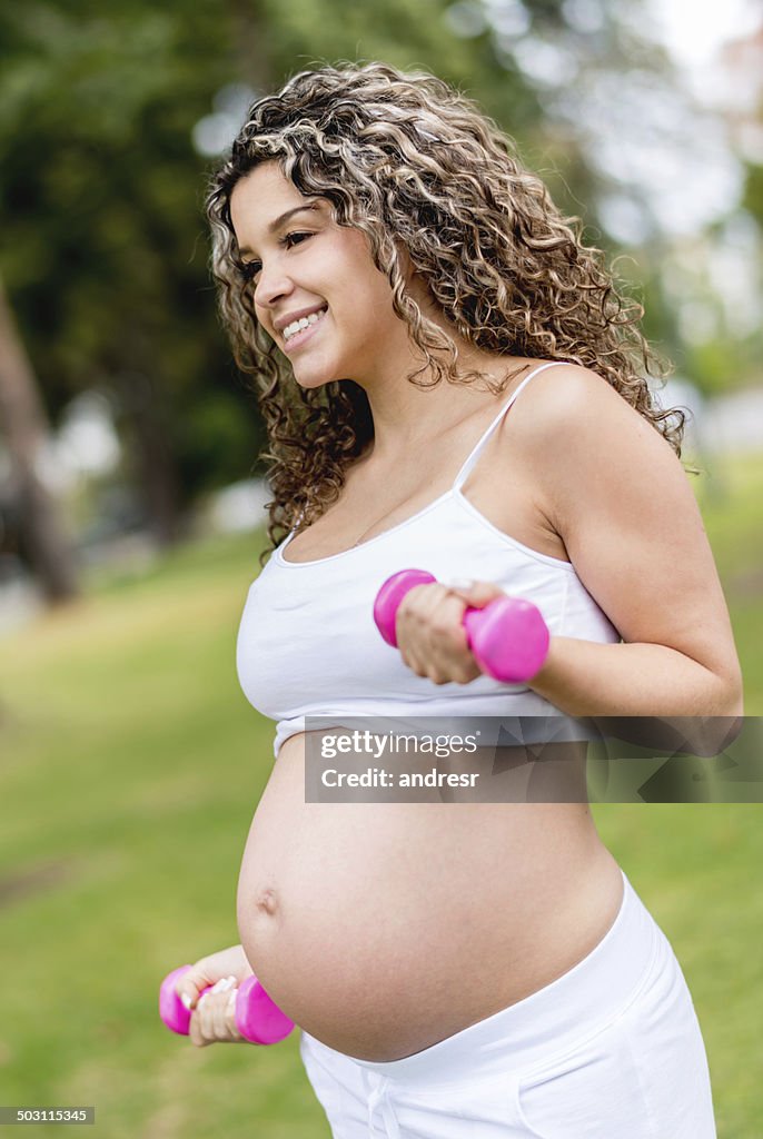 Pregnant woman exercising