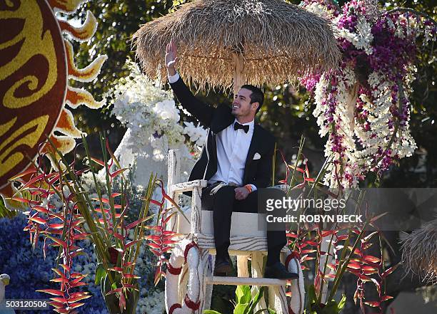 Season 20 bachelor Ben Higgins rides on "The Bachelor" Love Is the Greatest Journey" float in the 127th Rose Parade in Pasadena, California, January...