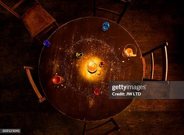 solar system model on pub table