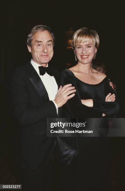 British journalist, newspaper editor and writer Harold Evans and wife Tina Brown attend a social event at the Plaza Hotel, New York City, 1993.