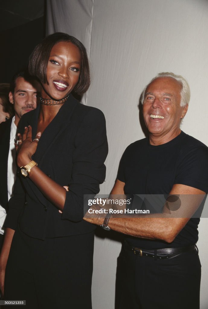 Giorgio Armani And Naomi Campbell