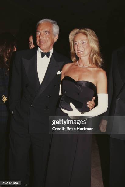 American fashion designer Ralph Lauren and his wife Ricky attend the Met Gala at the Metropolitan Museum of Art, New York City, circa 1993.