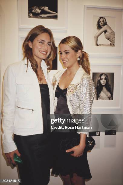 Fashion model and designer Lauren Bush and American socialite, activist, and fashion model Amanda Hearst attend a party held at the Calvin Klein...