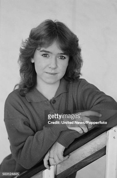 English actress Susan Tully who plays Michelle Fowler in the television soap opera Eastenders posed on set at Elstree on 6th February 1986.